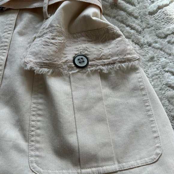 Sundance by Anthropologie 100% Cotton All Natural Neutral Cream Buckle Vest - Picture 4 of 7